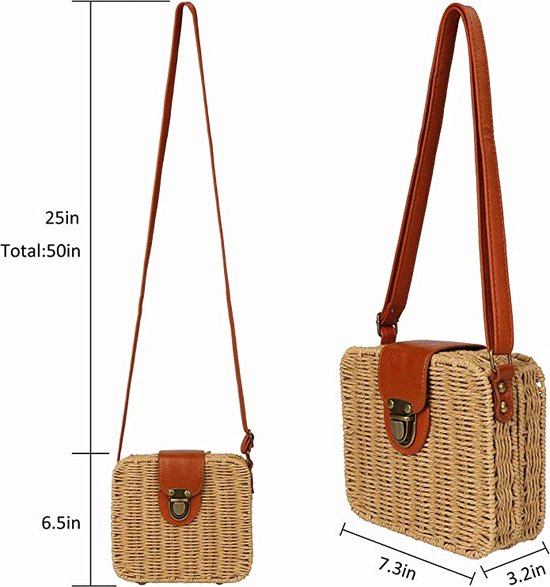 Ulisty Kleine strotas voor dames, mini-geweven okseltas, tas, zomer