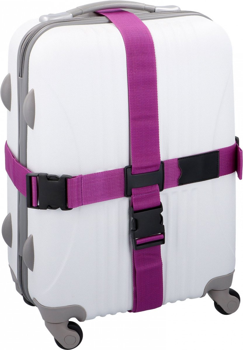 OW-Travel Kofferriem Kruisband Bagageriem voor Koffers (Roze: 2 stuks) Goed zichtbare stevige Bagage Kruisband met Bagagelabels. Kofferband reis riem voor Kofferbagage. Tas Gekruiste Stoffen Band