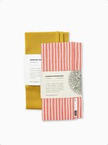 Doorgeef Inpakpapier - Set van 2 - Furoshiki - Duurzaam cadeau - Roze Geel - Size S