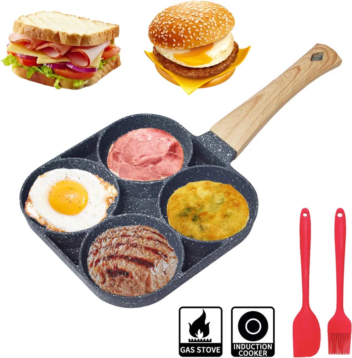 NutriChef Pannenkoekenpan 28 cm - Antiaanbaklaag, Geschikt voor NutriChef Pannenkoekenpan 28 cm - Antiaanbaklaag, Geschikt voor