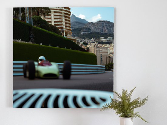 Classic Monaco race kunst - 80x80 centimeter op Canvas | Foto op Canvas - wanddecoratie