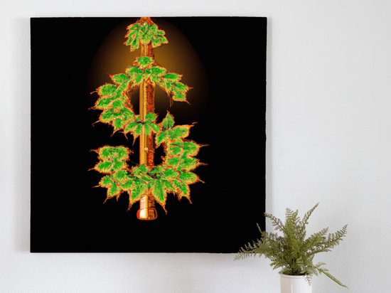 Money grows on trees | Money grows on trees | Kunst - 60x60 centimeter op Canvas | Foto op Canvas - wanddecoratie schilderij