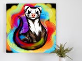 Ferret Fandango kunst - 30x30 centimeter op Canvas | Foto op Canvas - wanddecoratie