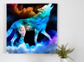 Howling Clouds kunst - 100x100 centimeter op Canvas | Foto op Canvas - wanddecoratie