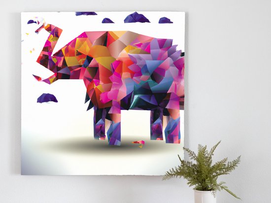 3Delifant kunst - 80x80 centimeter op Canvas | Foto op Canvas - wanddecoratie
