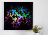 Virtual Autumn: A Technicolor Display of Cyber Leaves kunst - 40x40 centimeter op Plexiglas | Foto op Plexiglas - wanddecoratie