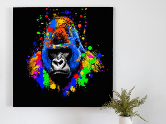 Vibrant rainbow king | Vibrant Rainbow King | Kunst - 40x40 centimeter op Canvas | Foto op Canvas