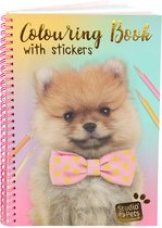 Studio Pets Kleurboek met Stickers - A5 Pomeriaan Puppy PomPom Editie