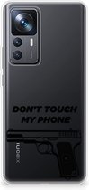 Back Case Siliconen Hoesje Xiaomi 12T | 12T Pro Telefoonhoesje Pistol Don't Touch My Phone