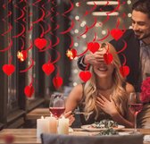 Akyol - valentijnsdag - valentijn - slinger hartjes - 12 stuks - hart - versiering voor valentijn - rode hartjes - hang slingers - valentijns cadeau Party Feest Ballonnen - Romantische Versiering -