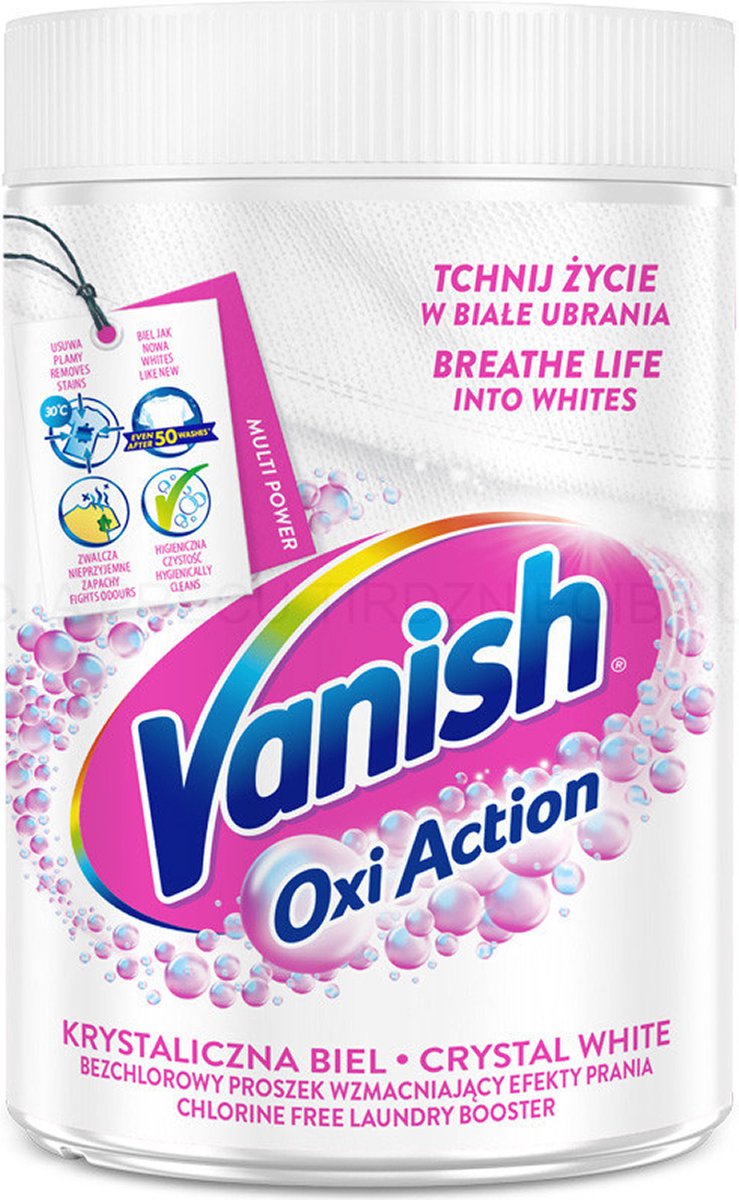 Goedkoopste Vanish - Oxi Action - Crystal White - Whitening Booster Poeder - Vlekverwijderaar voor witte was - 625g