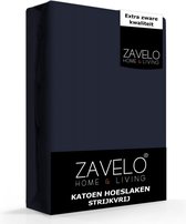 Zavelo Hoeslaken Katoen Strijkvrij Navy - Lits-jumeaux (180x200 cm) - Hoogwaardige Kwaliteit - Rondom Elastisch - Perfecte Pasvorm