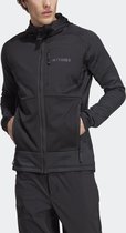 adidas TERREX Terrex Tech Flooce Hooded Hiking Fleece Jack - Heren - Zwart - L