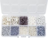Boîte à perles - Perles en Glas, en polymère et en Acryl (différentes tailles) Mix Color