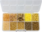 Kralendoos - Glas, Polymeer & Acryl Kralen (diverse maten) Mix Color Yellow
