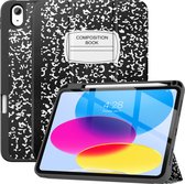 Geschikt Voor iPad 10 Hoes - 10e Generatie - 10.9 Inch - 2022 - Cover - Solidenz 10.9 Trifold Bookcase - Case Met Autowake - Hoesje Met Pencil Houder - A2757 - A2777 - A2696 - Boek