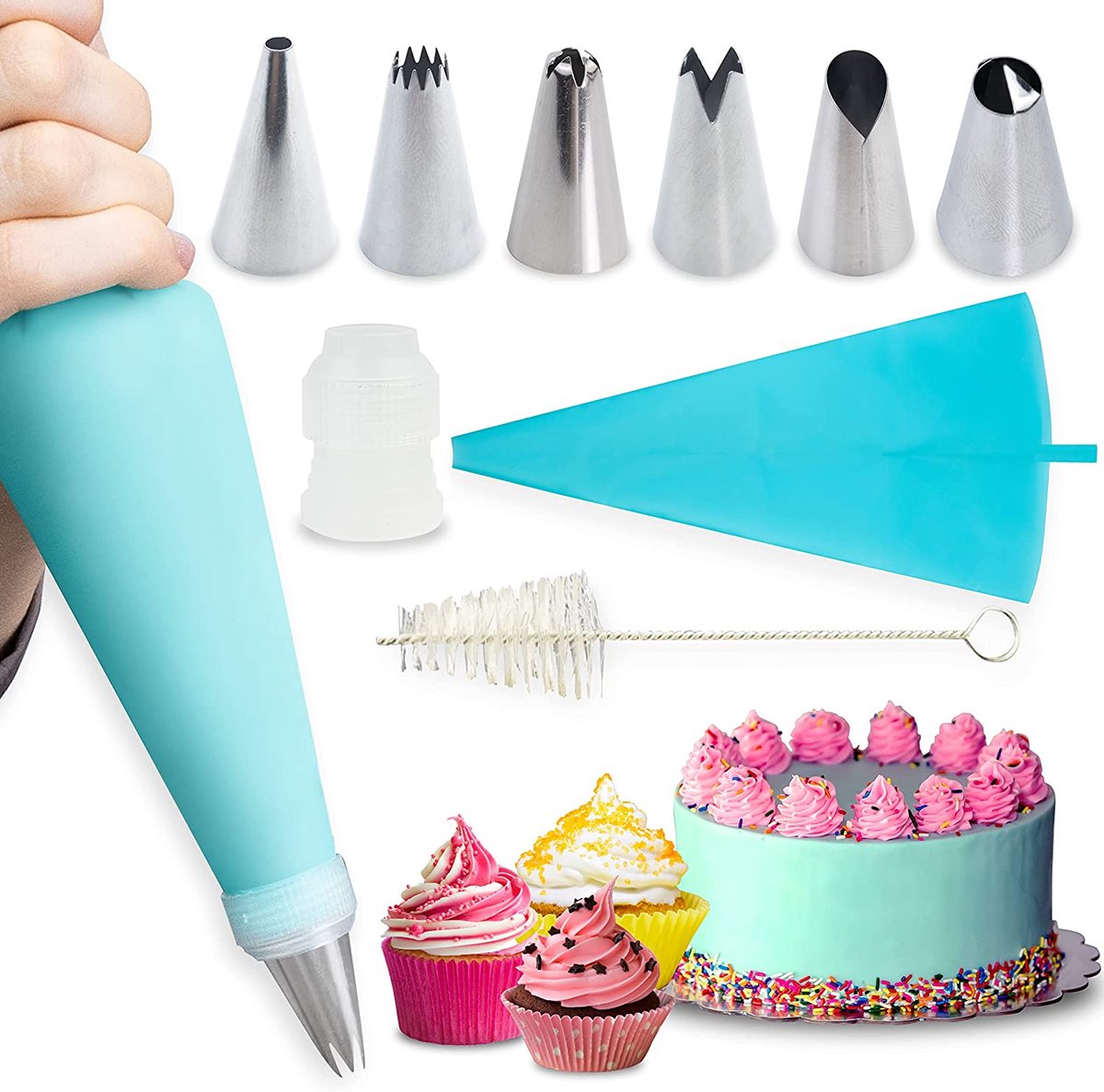 Douille Patisserie, Poche A Douille Professionnelle, Acier Inoxydable DIY  Kits pour Décoration de GâTeaux, Muffins 24 Douilles -33Pc - Cdiscount  Maison