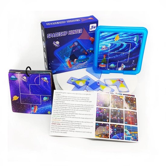 Thumbnail van een extra afbeelding van het spel Spaceship Hunter - kinderspel - kinderpuzzel - educatief - bordspel - 3+ - breinbreker
