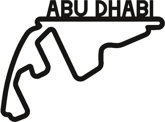 Kunst van metaal - f1 circuit Abu Dhabi t - wanddecoratie industrieel - zwart gepoedercoat - staal