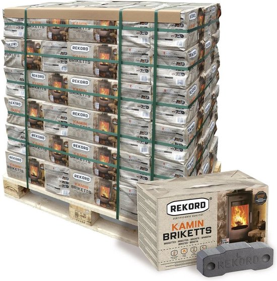 Briquettes de lignite Rekord - Briquettes de chauffage - Pour cheminée,  poêle - Baquet de 25 kg - 1 carton : : Bricolage