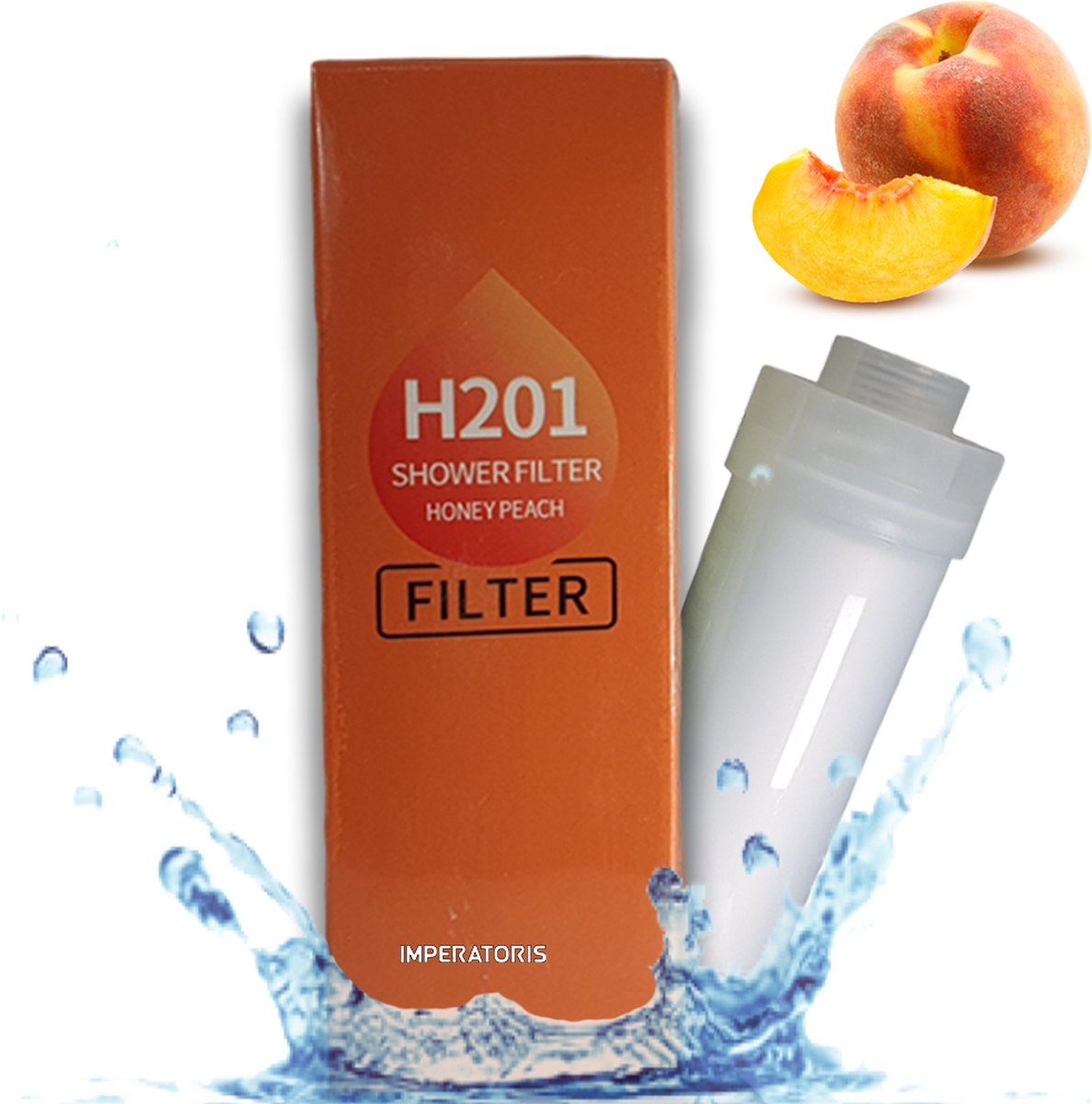 Imperatoris | Douchefilter- Waterfilter Voor Douchekop met Geur - Shower Filter - Kraanfilter - Spa Gevoel - Honey Peach