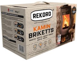 Rekord Bruinkool briketten 1x 18 stuks - briketten - haardhout- kachel- lignite - 10 kg.