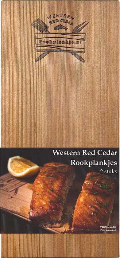 Rookplankje.nl - Western Red Cedar Rookplanken - 2 stuks - Cederhout - BBQ Rookhout
