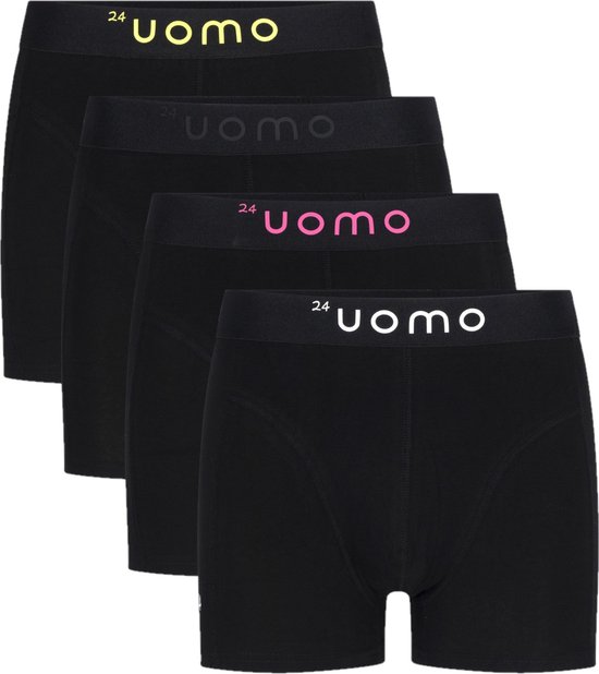 24 Uomo 4-Pack Boxershorts Zwart - Maat: XS