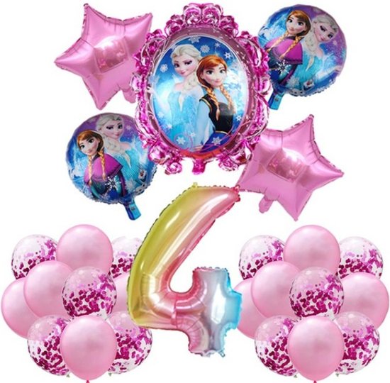 Frozen Ballonnen Verjaardag 4 Jaar Frozen Thema Verjaardag