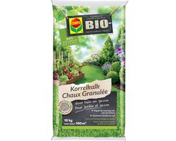 COMPO Bio Korrelkalk - voor gazon en tuin - regelt de zuurtegraad van de bodem - zak 10 kg (100 m²)