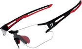 Rockbros Fietsbril - UV400 Bescherming Fietszonnebril - Sportbril Dames Heren - Transprante Meekleurend - Zwart Rood