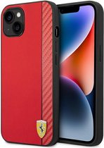 Coque Arrière Ferrari Smooth Carbon - Apple iPhone 14 Plus (6.7") - Rouge