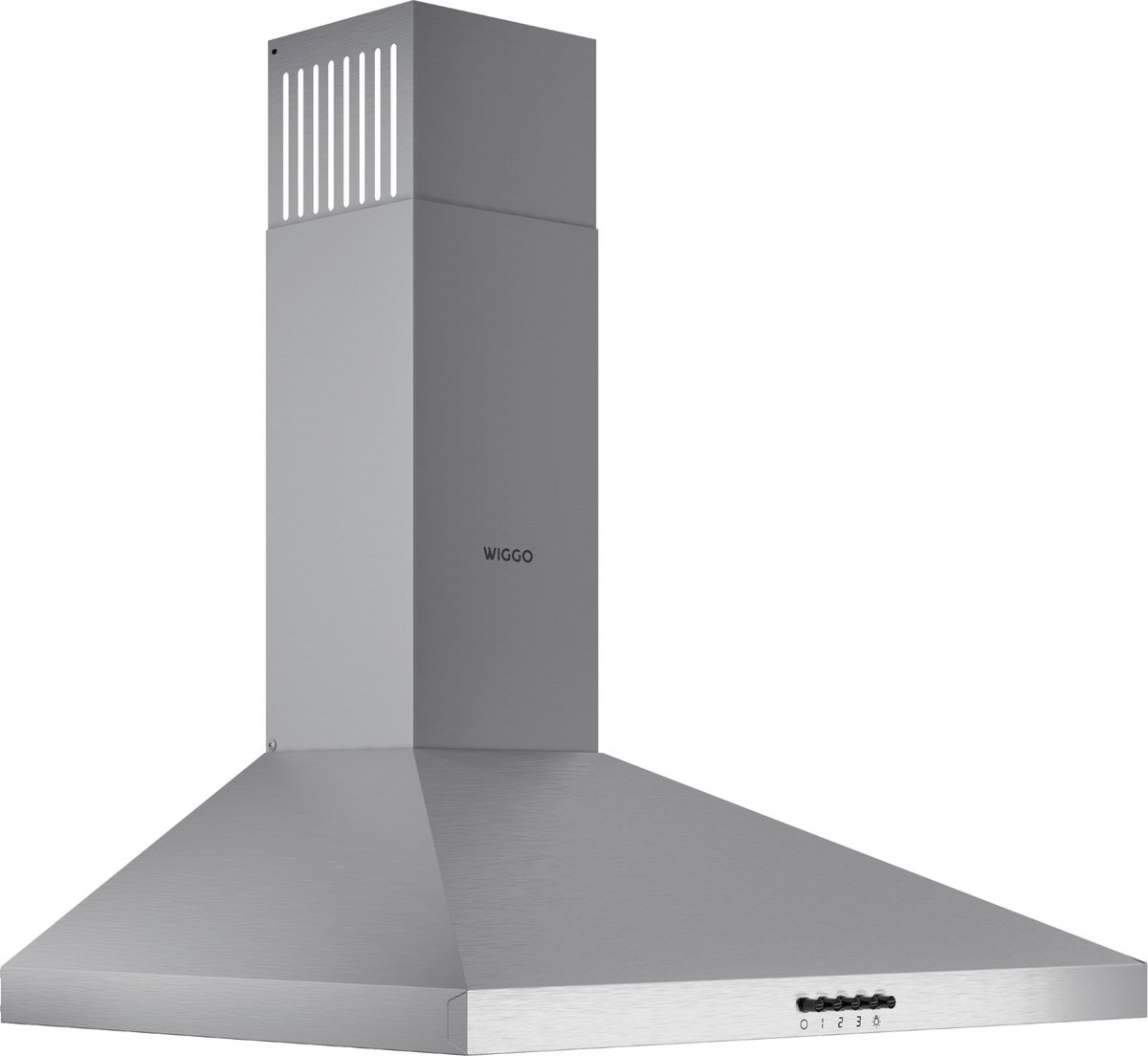 Wiggo WE-D630P(X) - Wandschouw Afzuigkap - 60 cm - 300mÂł/h - 3 standen - Energieklasse D - Rvs - Koolstoffilters meegeleverd