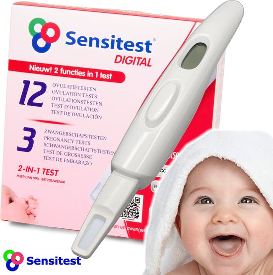 Sensitest Digital 2-in-1, Digitale Ovulatietest 12 ovulatietesten en 3 zwangerschapstesten