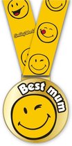 Medaille 'Best Mum' inclusief halslint - Smileyworld ijzeren medaille beste mama moederdag 2023 cadeautip