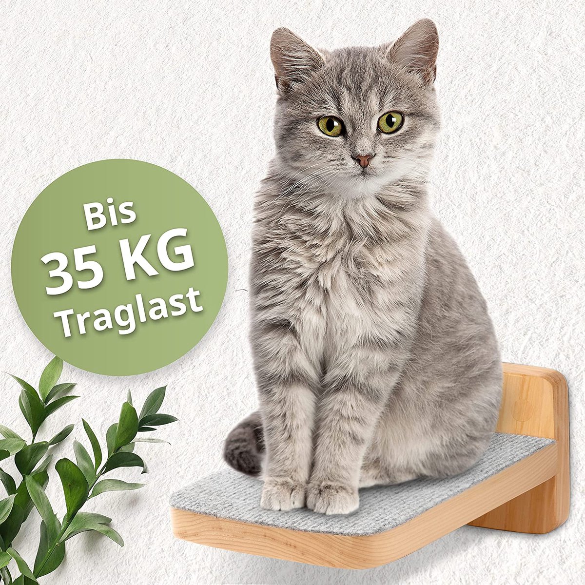 nanook Krabpaal, kattenboom, kattentrap, klimwand, 3 treden, wandkrabpaal, 60 x 20 cm, voor wandmontage