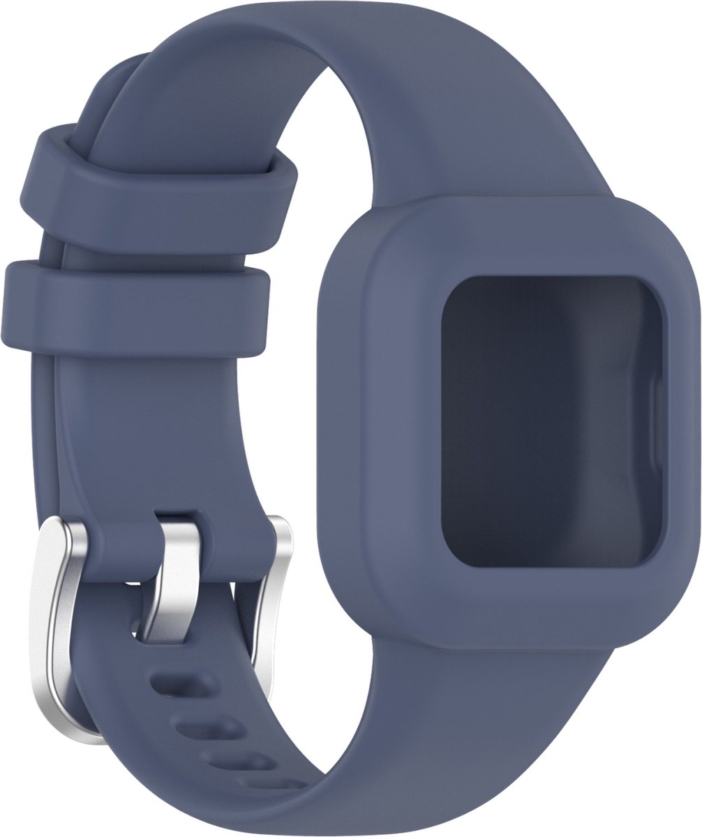 By Qubix - Siliconen one color bandje - Blauwgrijs - Geschikt voor Garmin Vivofit Junior 3