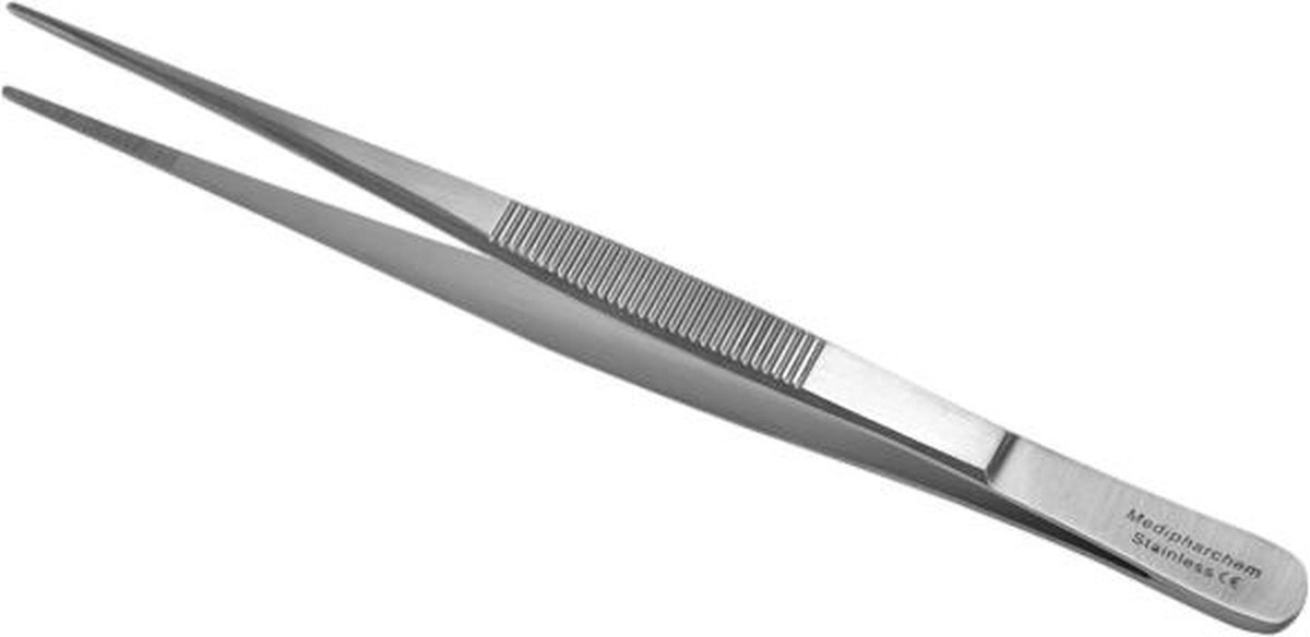 Goedkoopste Anatomisch pincet Recht (Slank) Lengte 25 cm Medipharchem - Metaal - RVS - Slanke vorm - Recht