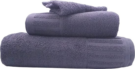 Handdoekenset, 3-delig, handdoek, douchehanddoek, washandje, katoen 500 g/m², zacht, duurzaam, absorberend, Öko-Tex Standard 100, antraciet