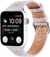Bracelet Smartwatch en Cuir - Convient au modèle de bracelet en cuir Apple Watch - violet clair - Bracelet / Bracelet / Bracelet Strap-it - Taille: 42 - 44 - 45 - 49mm