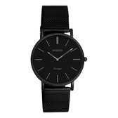 OOZOO Vintage series - Zwarte horloge met zwarte metalen mesh armband - C9934 - Ø36