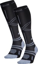STOX Energy Socks - 2 Pack Hardloopsokken voor Mannen - Premium Compressiesokken - Kleur: Zwart/Grijs - Maat: XLarge - 2 Paar - Voordeel