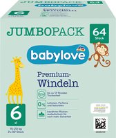 babylove Babyluier Premium maat 6 XXL (15-20 kg), Maandbox, 64 stuks
