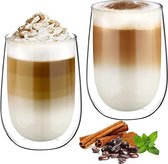 Dubbelwandige latte macchiato-glazen, koffieglas, theeglazen - mokkakopjes , Koffiekopjes , espressokopjes - kopjes - Cappuccino kopjes 2*350ml