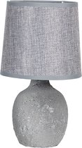 HAES DECO - Tafellamp - Natural Cosy - Grijze Keramieke Lamp, formaat Ø 15x26 cm - Grijs / Keramiek - Bureaulamp, Sfeerlamp, Nachtlampje