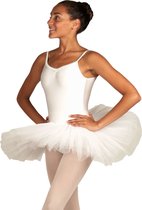 Tutu pour dames | BLANC | Avec costume de ballet | "Le lac des cygnes" | Justaucorps avec tutu | Taille M