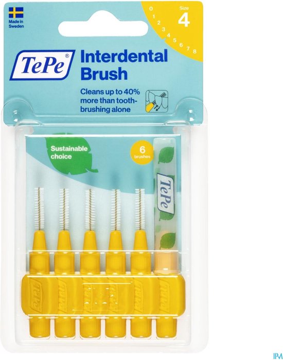 TePe Interdentale Ragers Original Geel ISO maat 4 – 0,7 mm (6 stuks)
