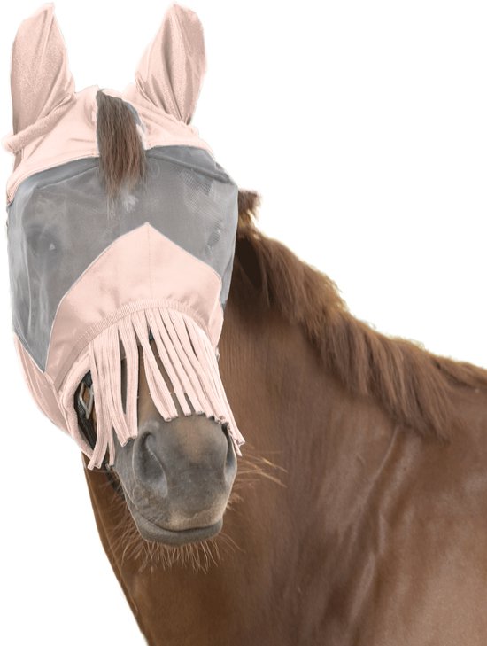 Waldhausen PREMIUM Vliegenmasker Voor Paarden – Met Gehoorbescherming En Neusrand, Zilvergrijs, Extra Full, UV-bescherming