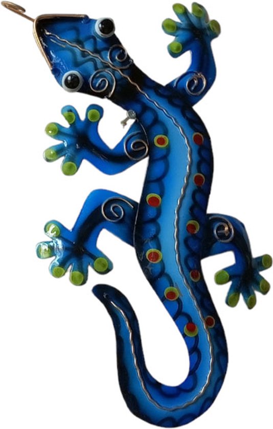 Décoration Murale Salamandre/gecko En Métal - Modèle Galets Et Enroulée, 30 Cm - Pour Intérieur Ou Extérieur, Style Signes Grimalt