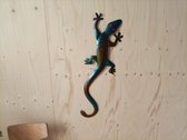 Floz Design metalen wanddecoratie gekko XL - muurdeco dieren - 80 cm - fairtrade